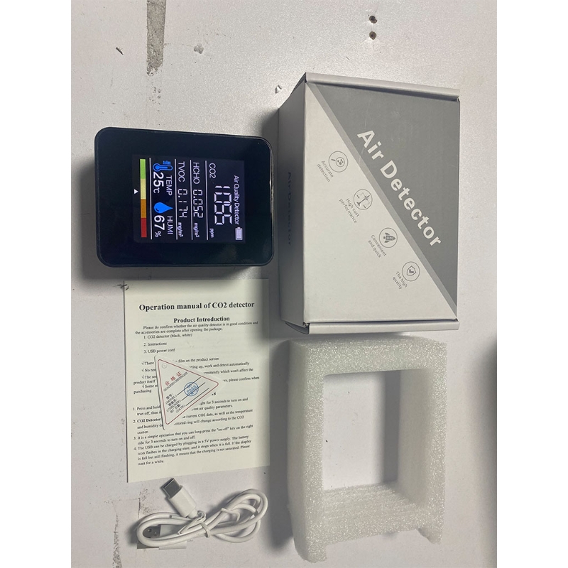 Carbon Dioxide Detector Temperature/Humidity Air Monitor Indoor Digital CO2 Meter Formaldehyde Detector Air Anal