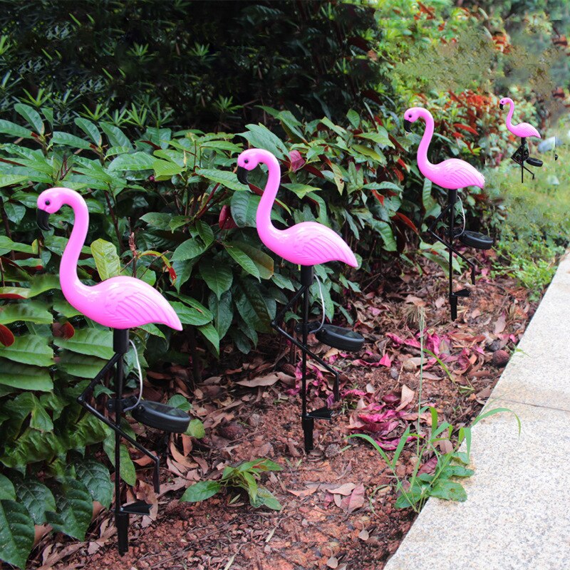 Flamingo Garden Solar Lights Outdoor Decoration Stake Lights Landscape Pathway Yard Lawn Patio Ornament Solar LED Decor Lamp