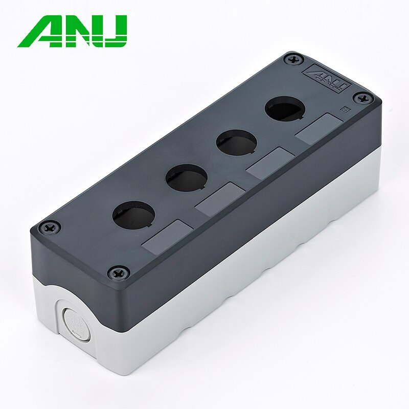 IP66 PC+ABS 4 Hole Control Box Yellow/Gray Waterproof Push Button Switch Box Suit For Emergency Stop Indicator