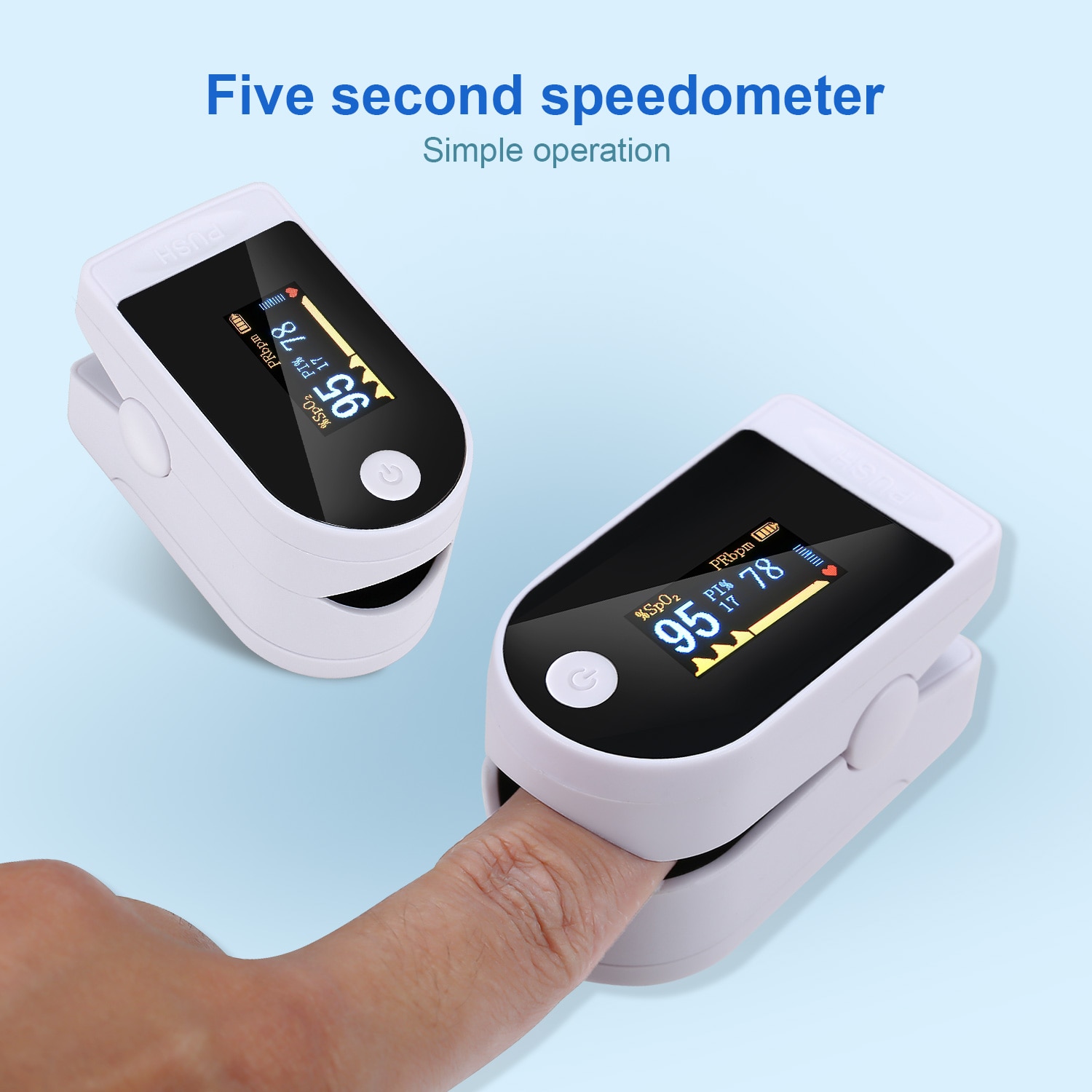 Blood Oxygen Finger Pulse Digital Fingertip Oximeter Oxygen Saturation Meter Finger Monitor Portable Oximetro (No Battery)