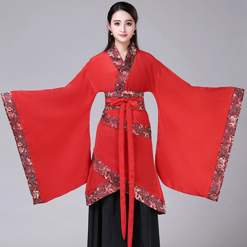ancient traditional chinese folk dance dance costume costumes long dress hanfu lion dance china clothing woman year: Red1 / XL