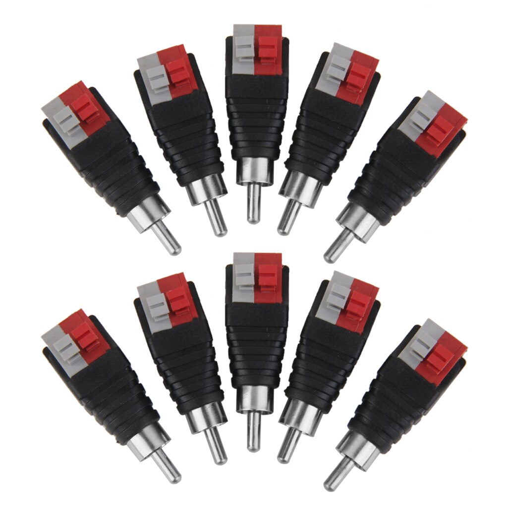 RCA Stecker Kabel Adapter Stecker Jack Drücken Sie Typ für CCTV Kamera Pack von 10