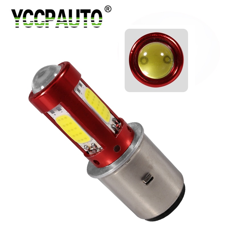 YCCPAUTO – ampoule de phare de Moto H6 Ba20d, faisceau Hi/Lo, Moto, Scooter, ATV COB, phare antibrouillard 12-80V, 1 pièces