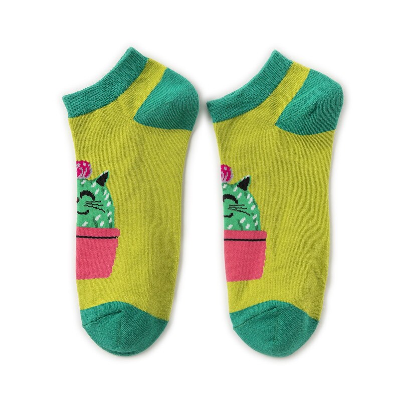 Hip hop trend sjove kvinder mænds korte sokker farverige personlighed tegneserie frugt dyr mønster skateboard sokker: 4