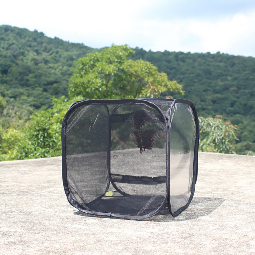 Portable Insect Cage Foldable Butterfly Habitat Cage Housing Enclosure Mesh Cloth Iron Insect Supplies Pet Product