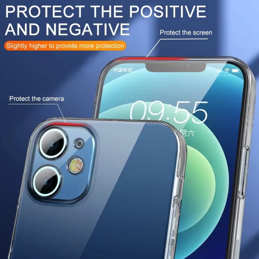 Funda de teléfono transparente para iPhone 16 15 14 13 12 Mini 11 Pro XS Max XR 8 7 6s Plus cubierta protectora delgada de silicona a prueba de caídas