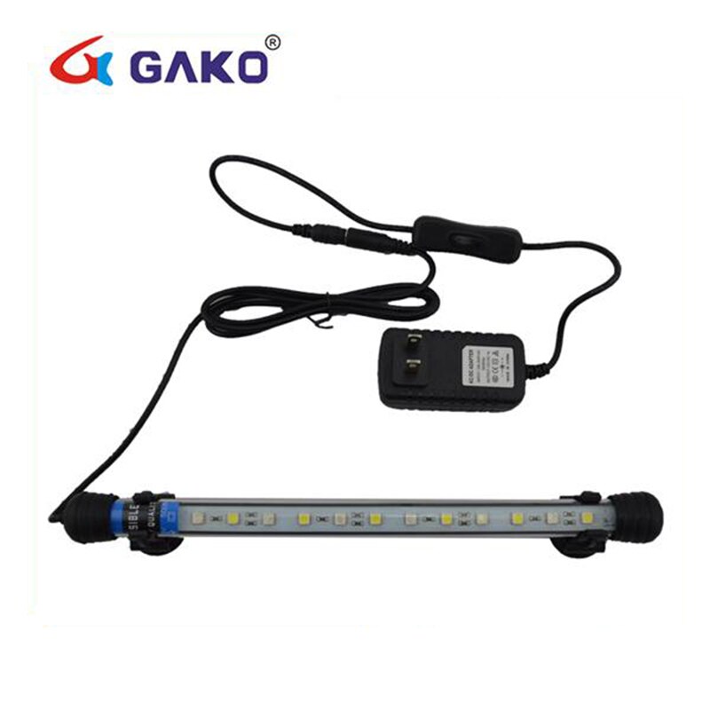 Gako White Light Aquarium LED Bar Light Aquarium for Fish Tank 28CM Amphibious Submersible LED Lamp Arowana Light