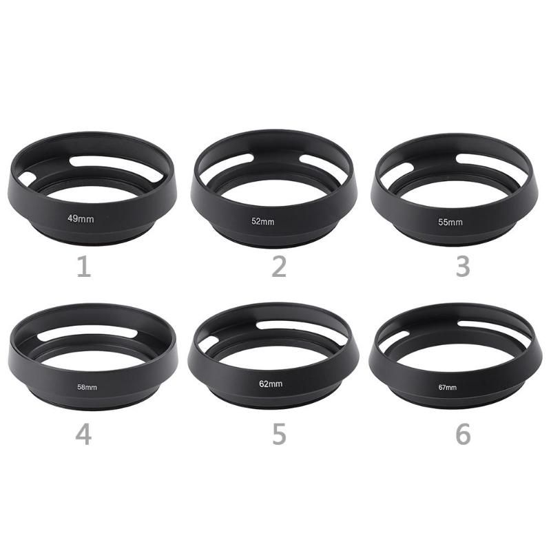 49 Mm 55 Mm 58 Mm 57 Mm Black Metal Vented Gebogen Zonnekap Dslr Camera Mount Voor Leica Canon nikon Lens Adapter