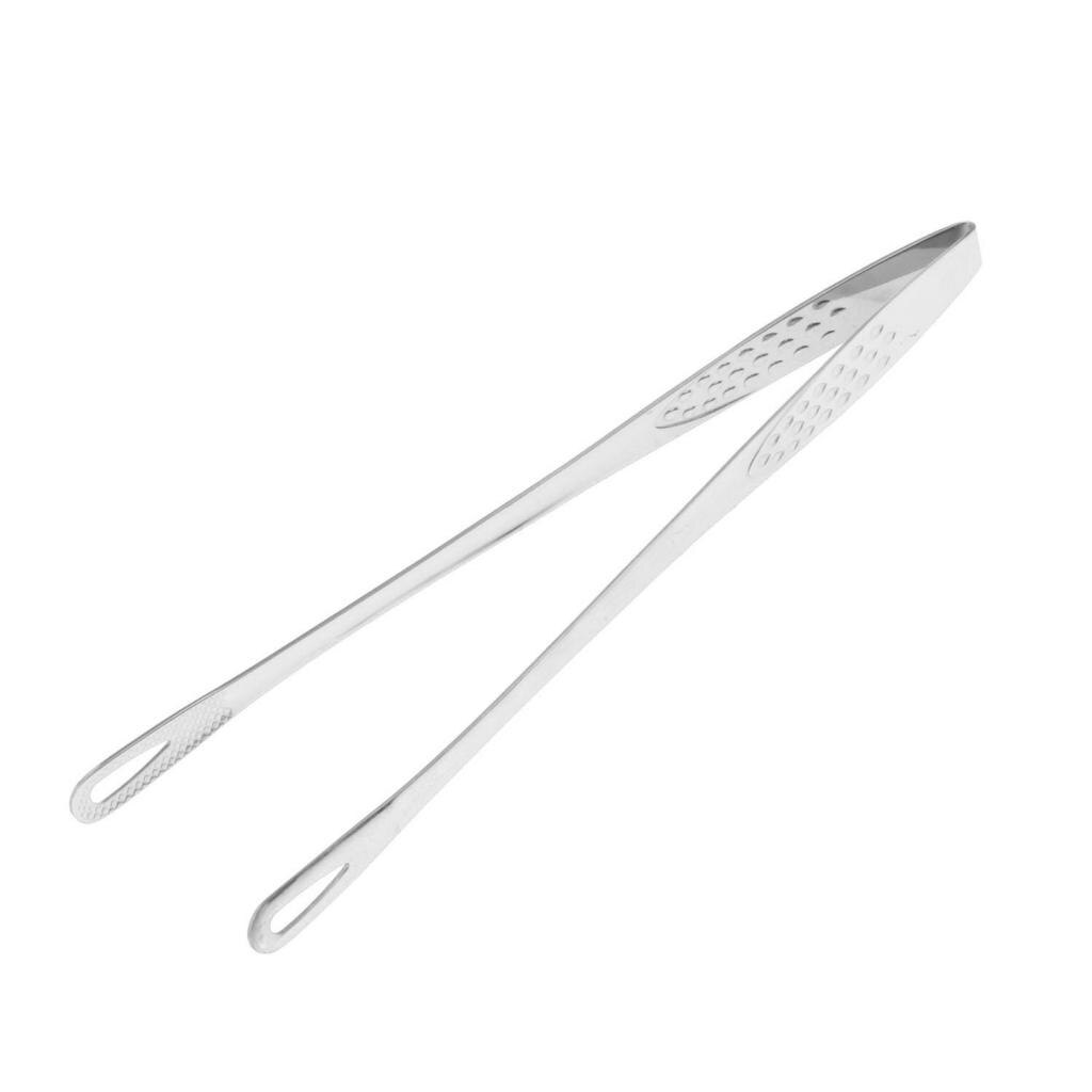Pinzas de cocina de acero inoxidable para cocinar y asar: Silver