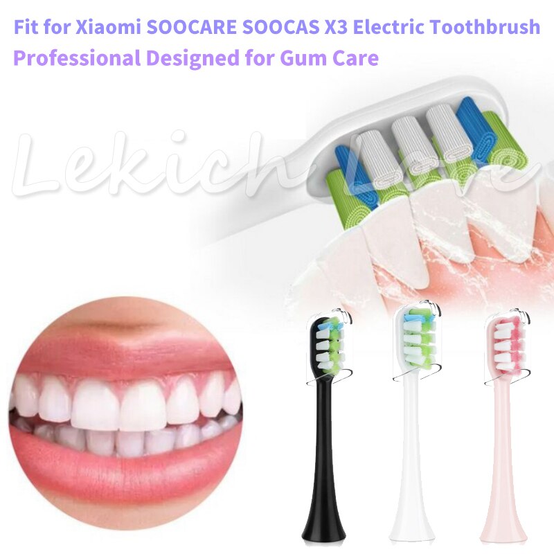 Til soocas  x3 x1 x5 elektrisk tandbørste udskiftning til xiaomi soocas  x3 tandbørstehoveder med beskyttelsesovertræk