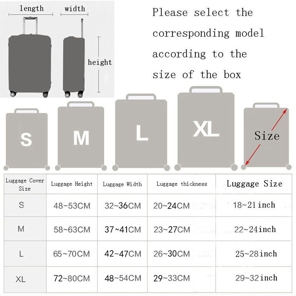 Luggage Cover - Elastic Stretch Suitcase Protector - Waterproof, Dust & Rain Resistant - Cartoon & Animal Prints