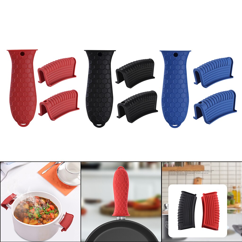 3 Stuks Siliconen Handvat Houder Gietijzeren Koekenpan Handvat Cover Mouwen