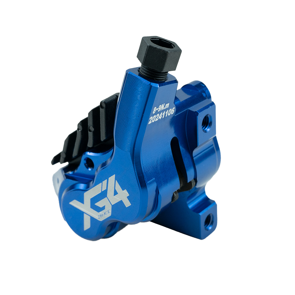 ZRACE XG4 flach montierter Vierkolben-Bremssattel, hydraulischer Straßenbremssattel, Bremsbeläge mit Eistechnik, leicht, CNC