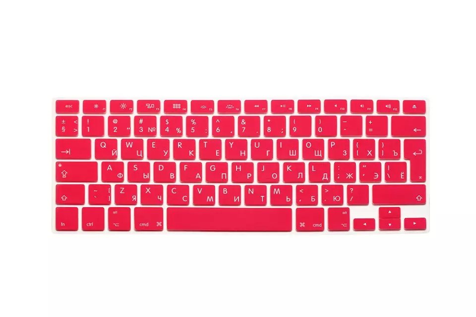 Russian Silicone Euro EU Keyboard Silicone keyboard cover for Apple macbook Air Pro Retina 13 15 17 for mac book laptop Skin: Pink