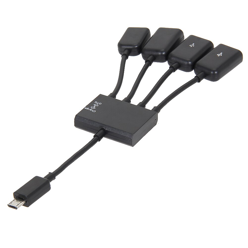 ALLOYSEED universel noir 4 Ports Micro USB alimentation charge OTG HUB câble pour téléphones portables Android hab Top