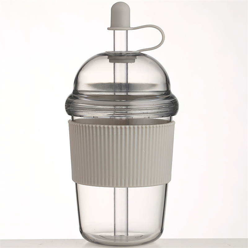 Kubek ze słomką 630 ml z pokrywką i słomką Przenośny kubek na kawę o dużej pojemności Kubek na herbatę mleczną w stylu ins Kubek na wodę dla pracowników biurowych Kubek na sok: czarny