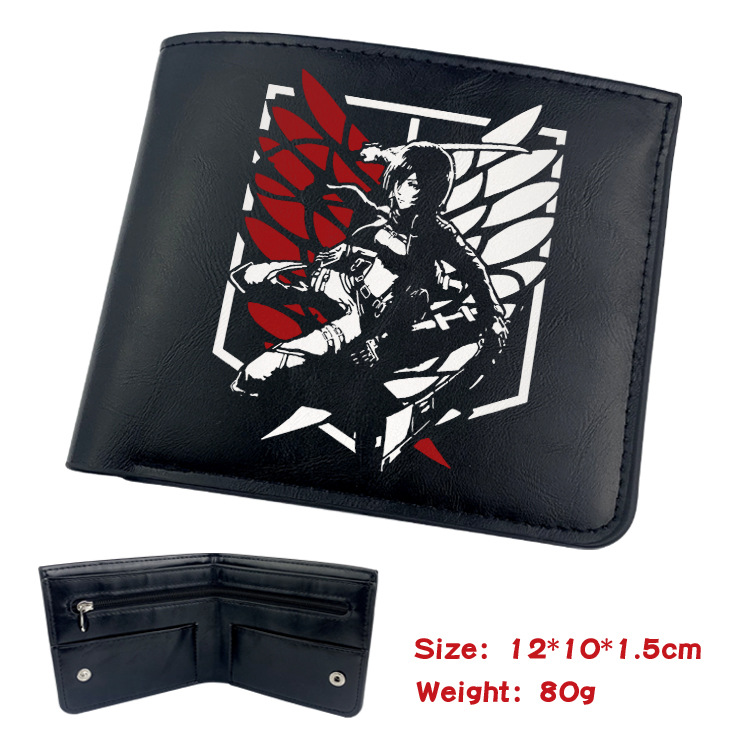 Attack on Titan Animation Derivative Portable Folding Wallet Short Coin Purse with Card Holder: army green