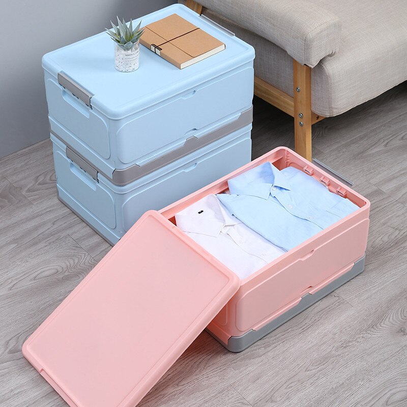 1PC Foldable Storage Box Basket Plastic Stackable Clothes Toys Desktop Organizer Space Saving Books Sundries Holder for Car