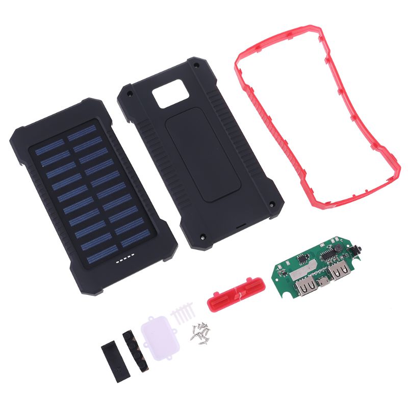Led Dual Usb-poorten Solar Panel Power Bank Case Beknopte En Vogu Stijl Charger Diy Kits Doos Voor Q6PA