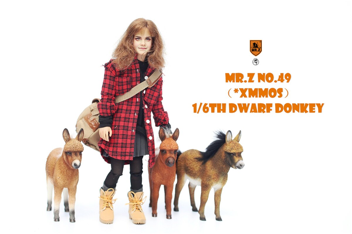 Mr.Z Studio 1:6 Dwerg Ezel Pet Figuur Equidae Dier Healing Figuur Diermodel Speelgoed Collector Desktop Decoratie Volwassen