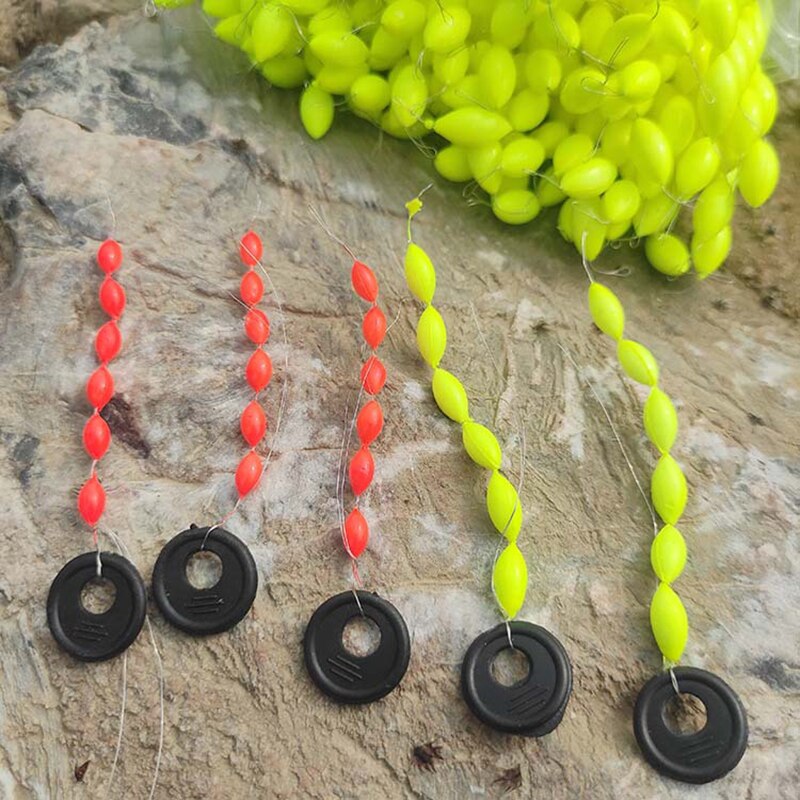 Haricots flottants Seven Star S/M/L, facile à utiliser, fabrication de plate-forme, perles ovales rouges/jaunes, pêche à la carpe J447, 50 ensemble/lot