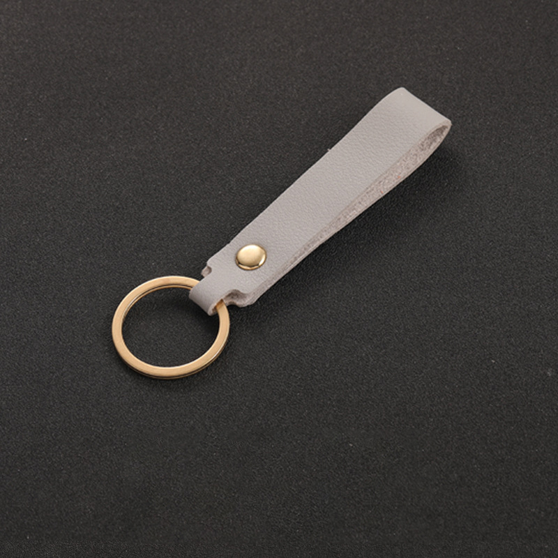 Blank PU Leather Keychain For Men Women Simple Pink Car Key Chains Metal Key Rings Business Party Wedding: Blue