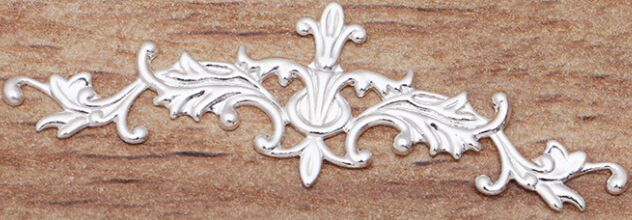 10 Stks/partij 10*52Mm Bloem Blad Charmes Messing Filigraan Diy Sieraden Maken Levert Hoofddeksels Sieraden Handgemaakte Onderdelen Accessoires 0188: silver plated