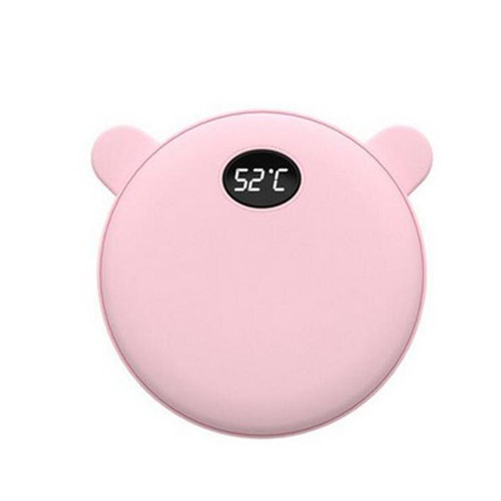 Universel mignon ours oreille Usb charge main chauffe batterie externe 2 en 1 puissance Mobile Mini bande dessinée affichage numérique température