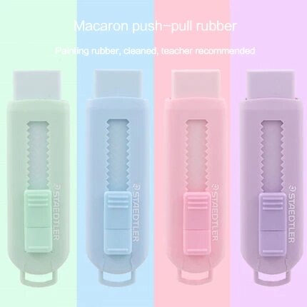 1Pc STAEDTLER de Alemania Push-Pull Sakura goma de borrar limpio la seguridad y la protección del medio ambiente luz serie de Color papelería