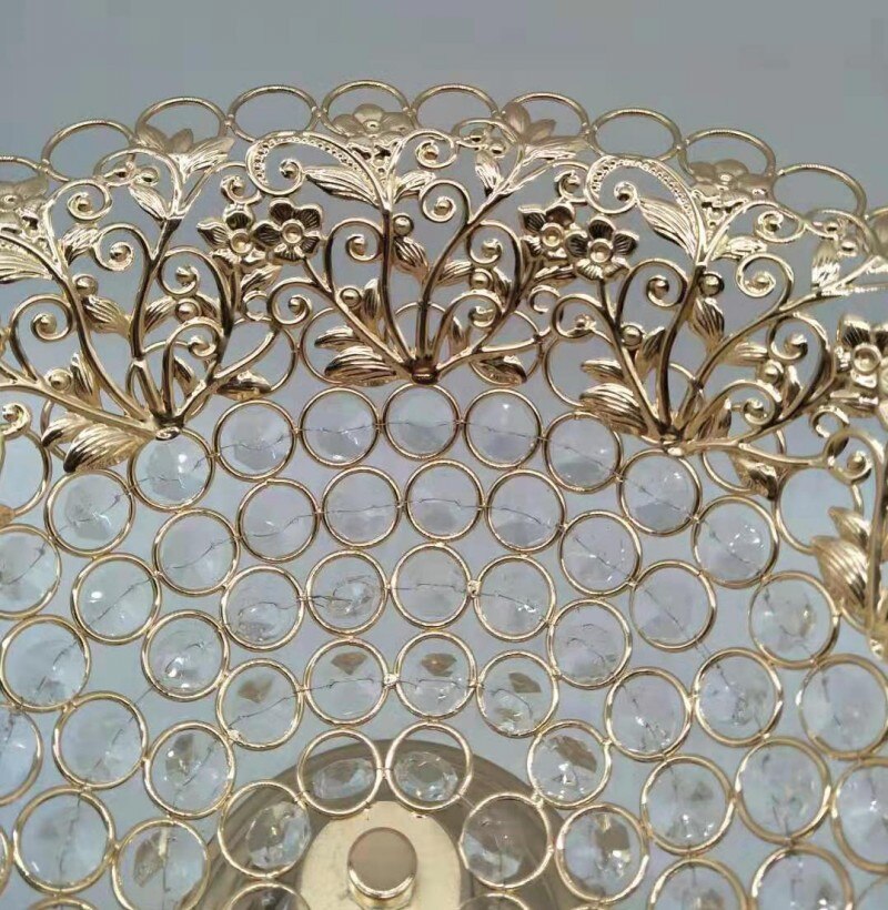 Keukenaccessoire vergulde metalen ronde fruitschaal snoepschaaltjes voor bruiloften en feesten borden voor huisdecoratie