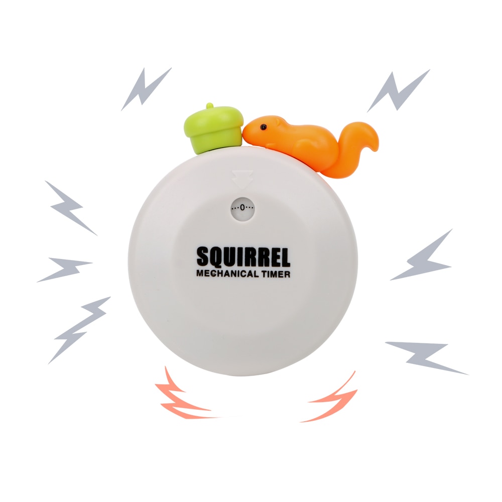 60 Minutes Kitchen Timers Magnet Cute Squirrel Practical Mechanical Timer Countdown Alarm Reminder Random Sent