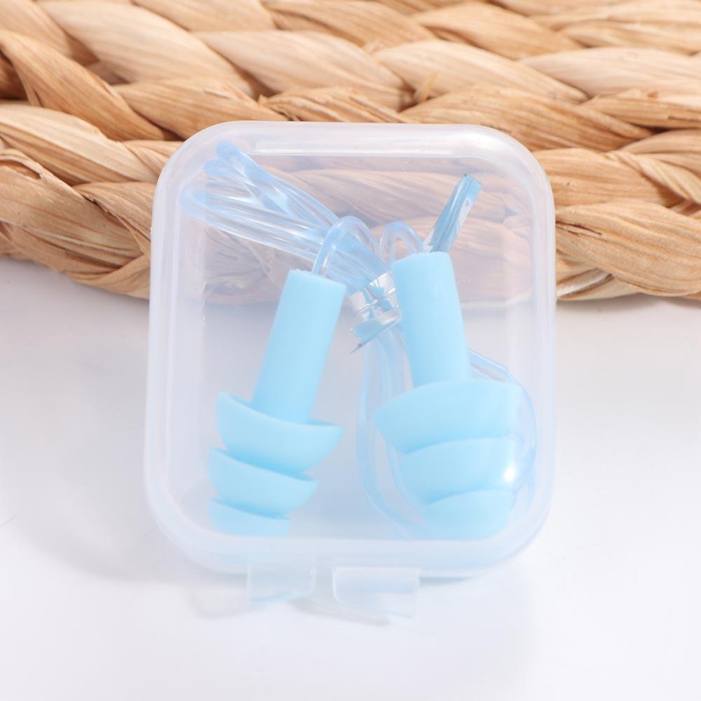 Zwemmen Accessoires Slaap Oordopjes Gehoor Voor Volwassen Zwemmen Zwemmen Oordoppen Siliconen Oordoppen Neus Clip Oordopjes met Touw: Paars