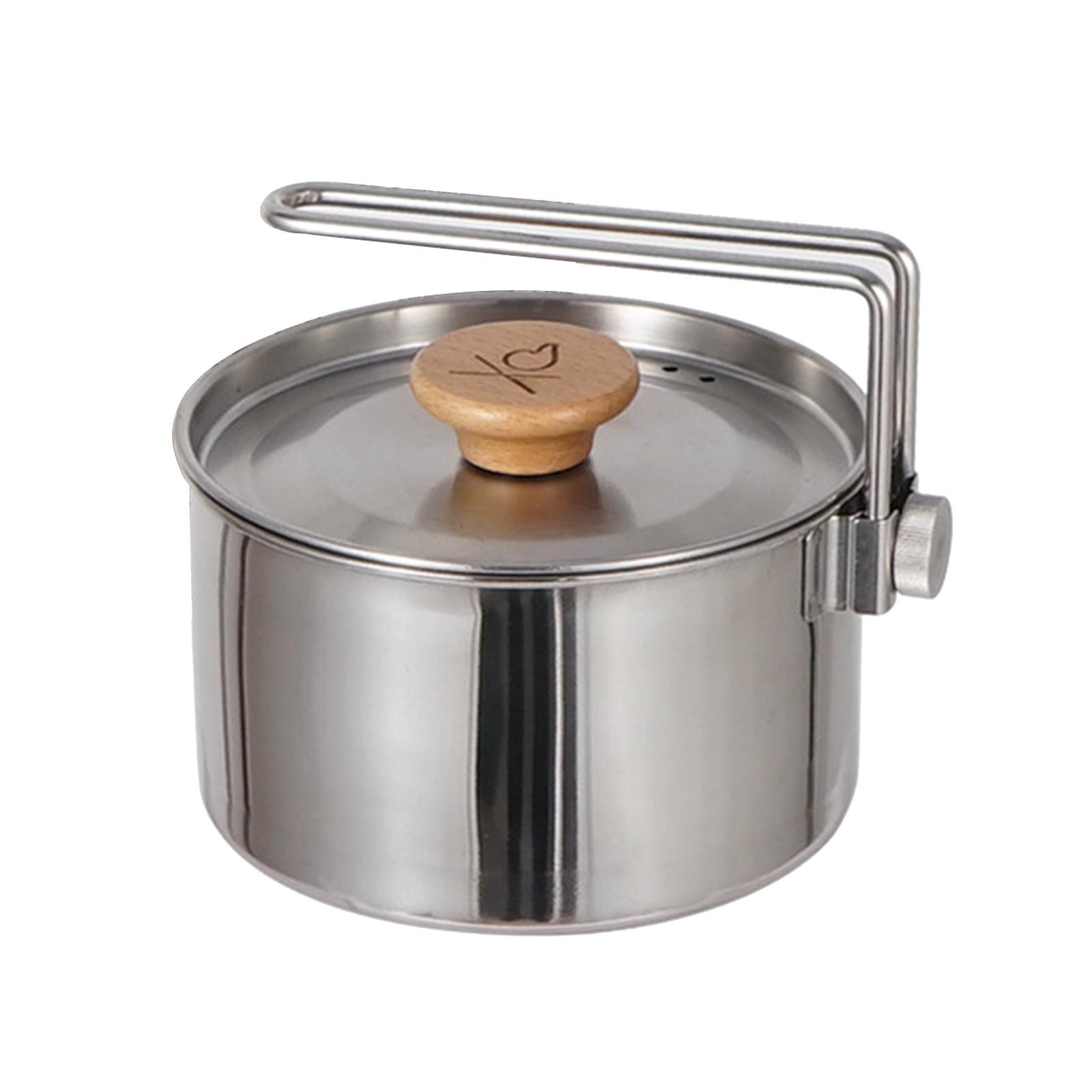 1L Grote Capaciteit Camping Waterkoker Voor Kokend Water Rvs Ultralight Koffie Pot Met Handvat Voor Wandelen Outdoor Koken