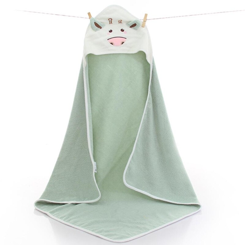 Peignoir à capuche en forme de vache pour bébé, serviette de bain, Cape, Poncho enveloppant, dessin animé, pour enfants en bas âge: GN