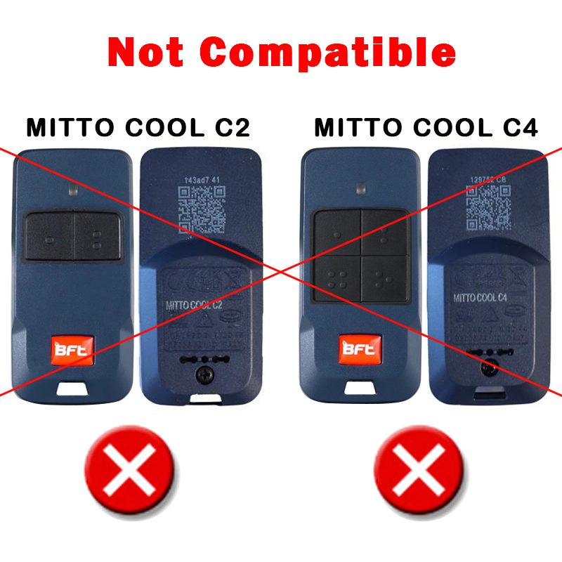 BFT-Fernbedienung BFT B RCB02 RCB04 MITTO 2 4 KLEIO B RCA 02 04 TRC1 TRC2 TRC3 Garagentor-Fernbedienung 433,92 MHz Toröffner