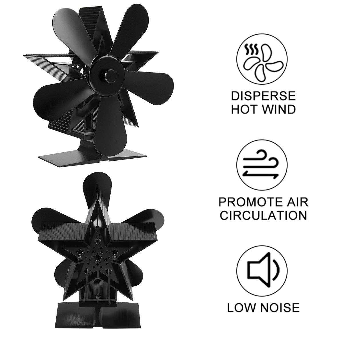 Powered Stove Fan Wood Heat Powered Stove Fan Fireplace Blower Fan Home Quiet Eco Friendly Hight Efficient Heat Distribution