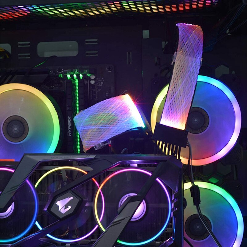 Dubbele 8 Pin Pcie Rgb Verlengkabel, cpu Synchronisatie 8Pin Argb Verlengkabel Voor Beeld Kaart Via 5V Synchrone