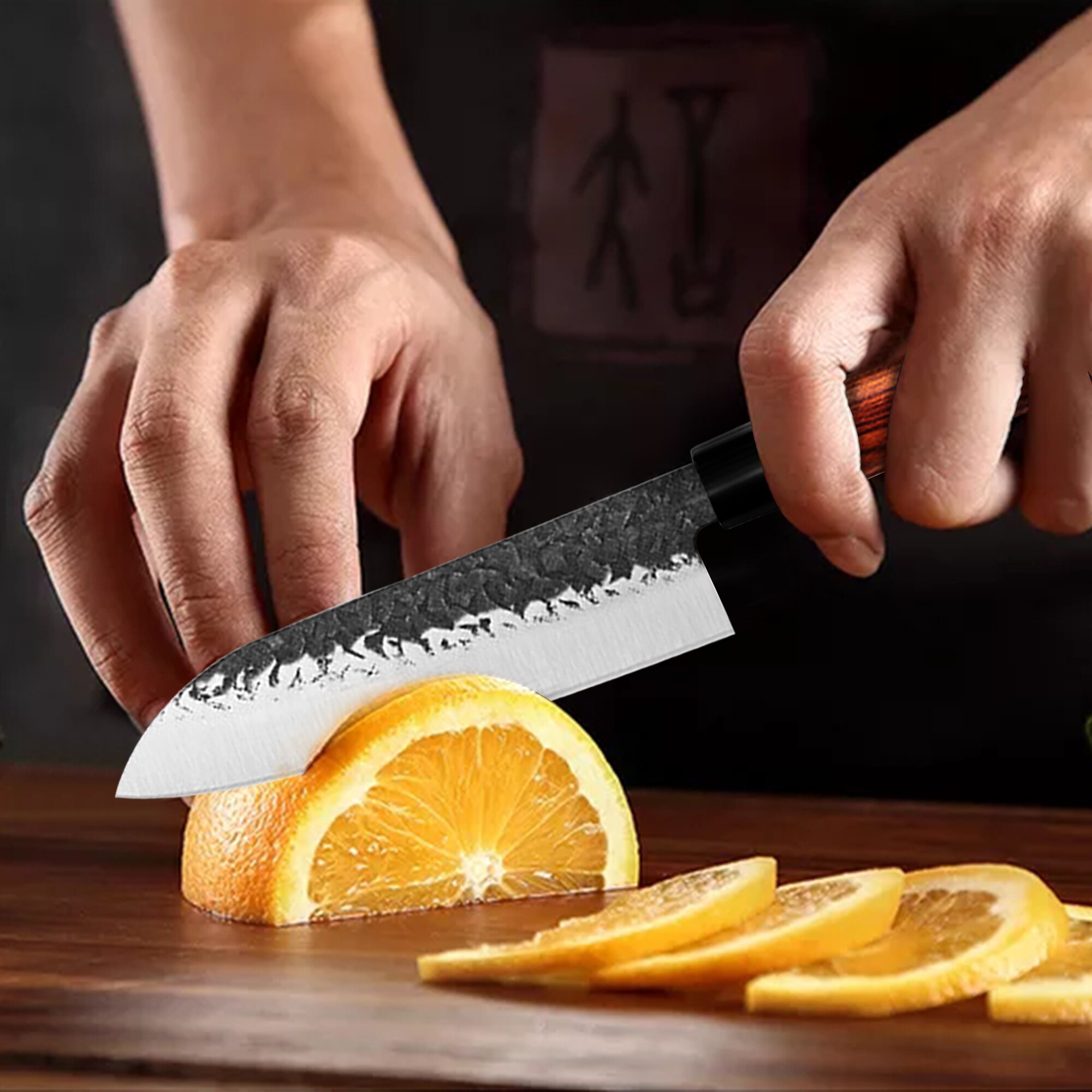 4pcs Hand-forged Japanese Knife Set Chef Knife Sushi Sashimi Salmon Fillet Knife Set Stainless Steel Kitchen Cooking Tools