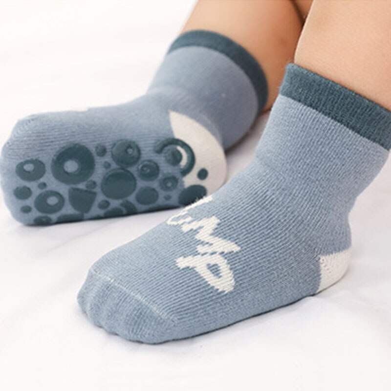 5Pairs/Set Letter Print Newborn Baby Socks Non-slip Rubbe Soled Boy Girl Socks Spring Infant Toddler Floor Socks