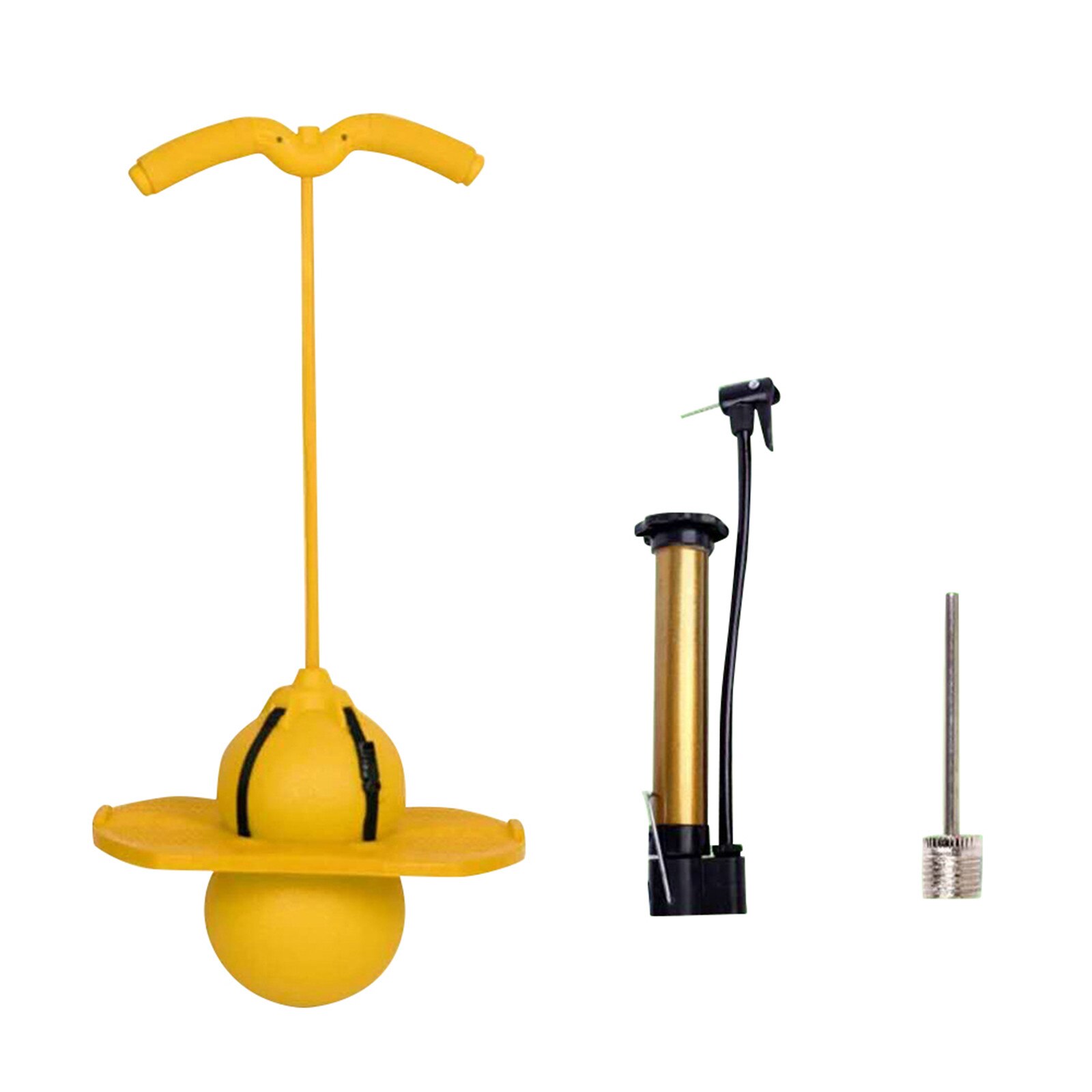 Pogo – balle rebondissante avec poignée et pompes, jouet de saut, capacité de charge maximale de 220lb, adapté aux enfants et aux adultes, offre spéciale: Yellow Armrest Dual 