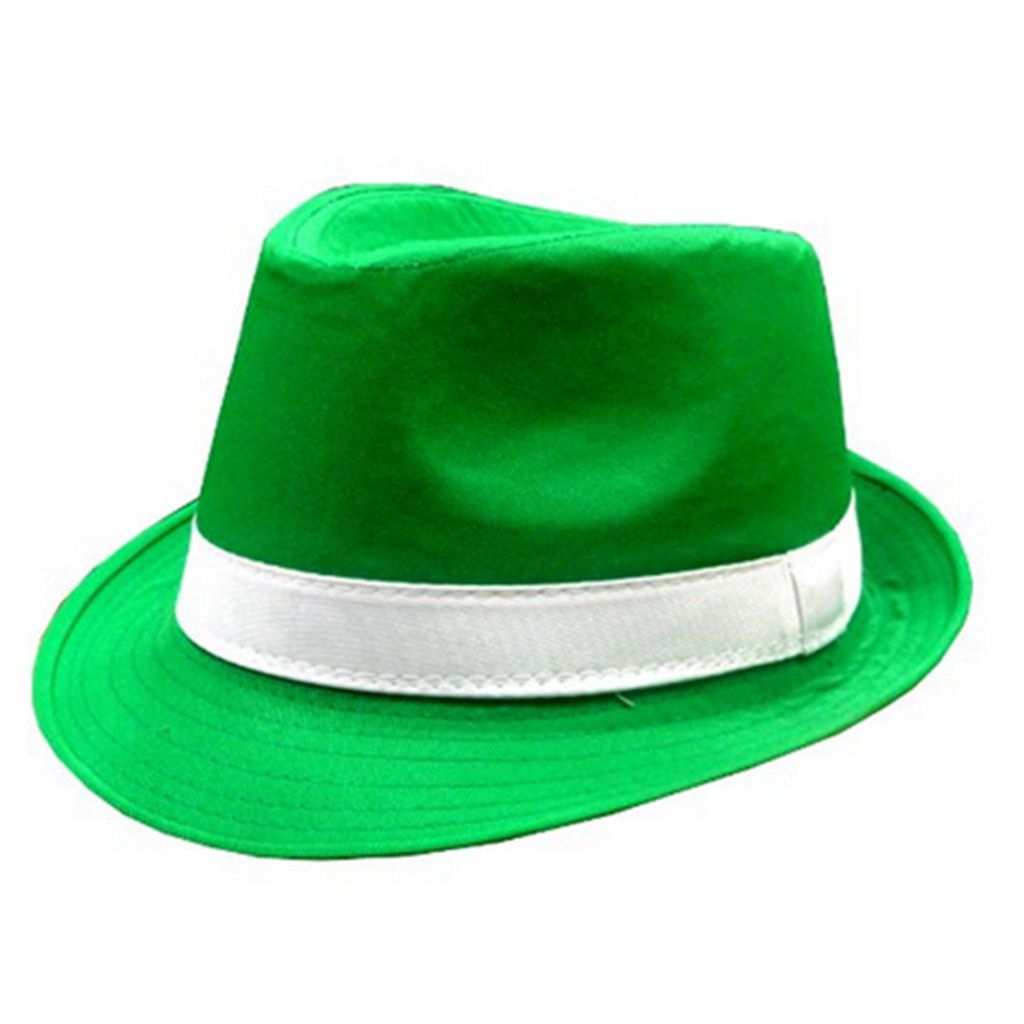Oversized Green Shamrock Saint Patricks Day Leprechaun Hat White Striped Clover Irish Velvet Top Cap Cosplay Costume: 4