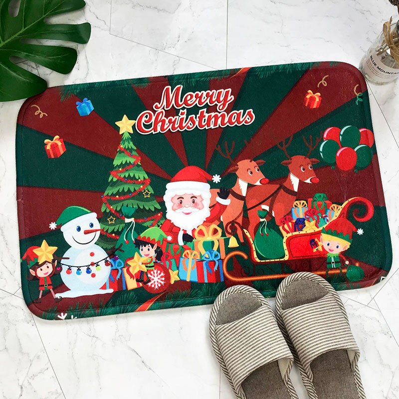 God jul matte utendørs teppe dørmatte nisse ornament julepynt til hjemmet xmas navidad dekor noel år: Stil 8