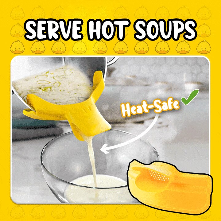 Duckbill Pots Round Edge Funnel Leakproof Pot Liquid Deflector Soup Pourer Kitchen Tools Kichen Accessories Soup Pourer Kitchen: Yellow
