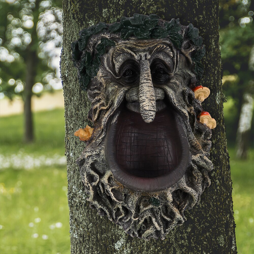 Outdoor Hanging Bird Feeder Tree Face Wild Bird Feeder Park Decoration