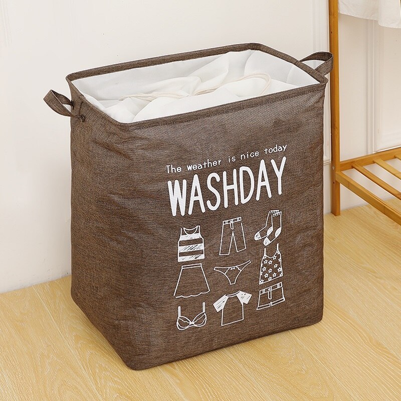 Cesta plegable para la ropa sucia, organizador para la ropa sucia, soporte para juguetes, bolsa de almacenamiento, barril de almacenamiento para artículos diversos de tamaño grande para el hogar: Brown
