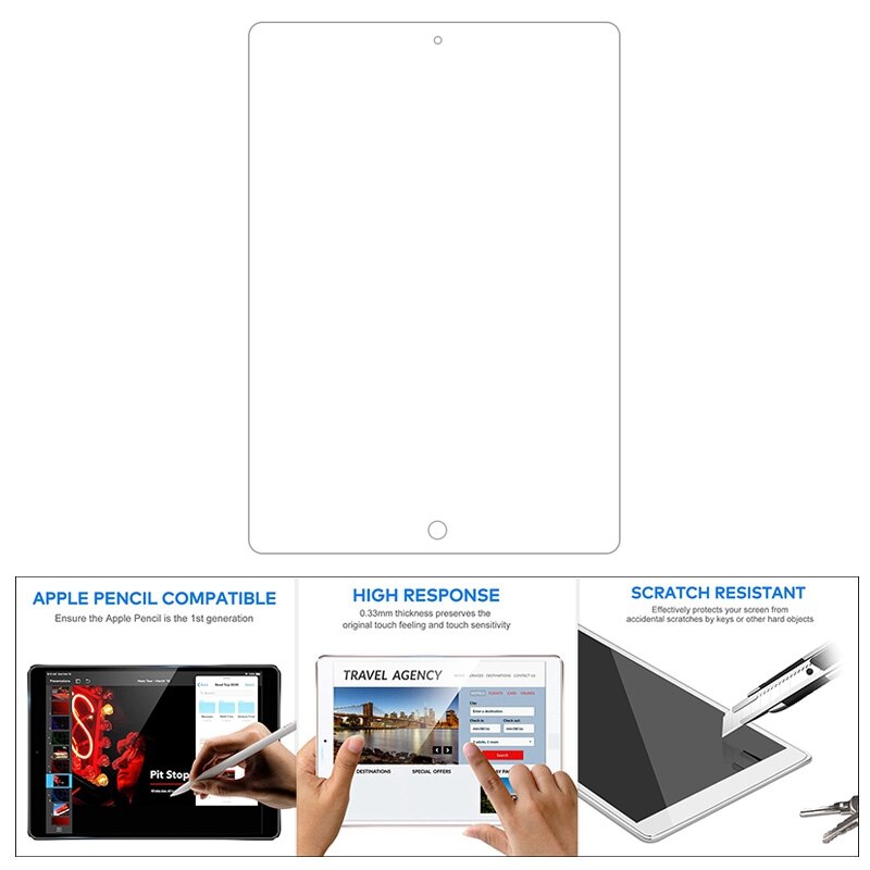Displayschutzfolie aus gehärtetem glas für ipad air 3, 9h