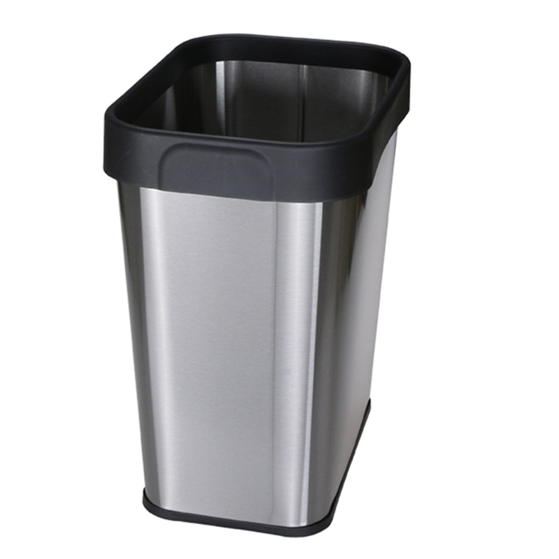 Stainless Steel Trash Can 12L Large Kitchen Garbage Bin Rubbish Waste Container Bathroom Kitchen Office Decor