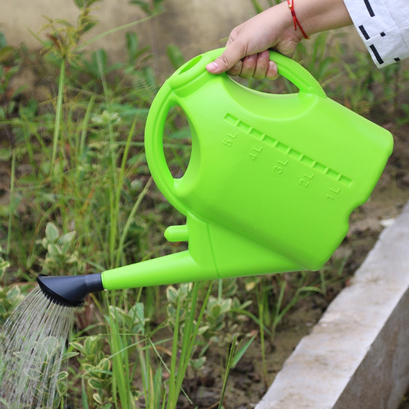Regadera de gran capacidad de 5L, surtidor largo, portátil, riego Manual, frasco con rociador pequeño, maceta de riego de plantas espesantes para jardín