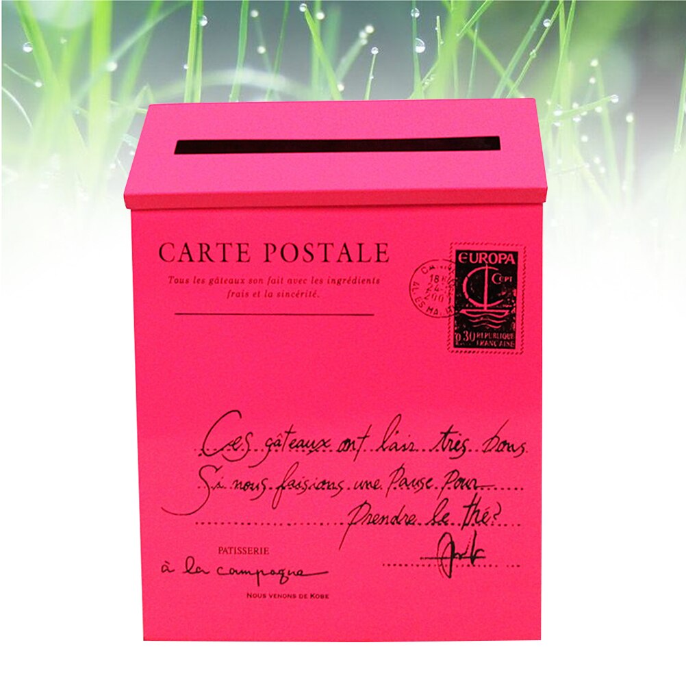 1pc Post Box Metal Wall-mounted Decorative Mailbox Letter Box Box for Incoming Mail