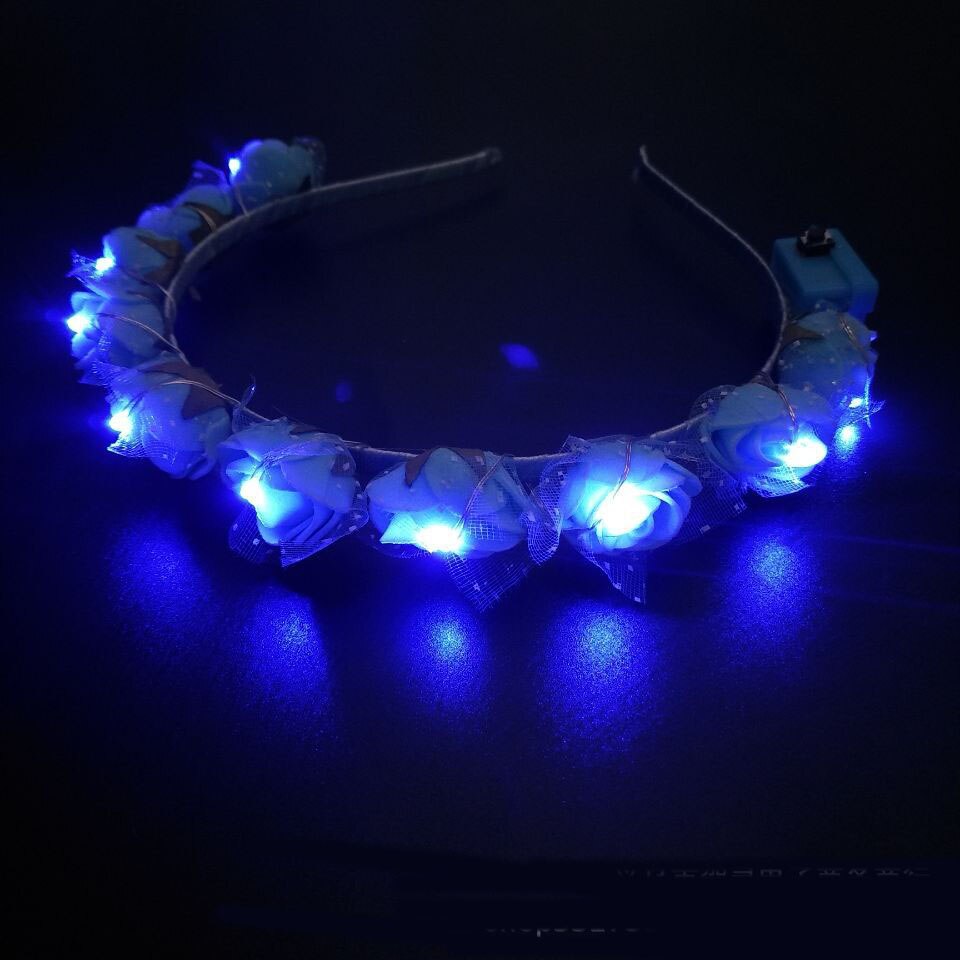 Kinderen meisjes feest verkleedkleding make-up hoofdband haarband slinger lichtgevende led bruiloft carnaval nachtclub rekwisieten: F (1)